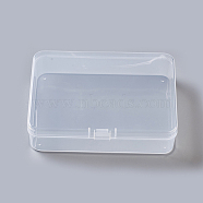 Plastic Bead Containers, Rectangle, Clear, 7.5x5.2x2cm(CON-F005-14-E)