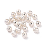201 Stainless Steel Beads, Round, Silver, 6mm, Hole: 1.6mm(STAS-E118-01S)
