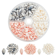 Elite 3 Strands 3 Styles Natural Sea Shell Conch Beads Strands, Mixed Color, 5~12.5mm, Hole: 1~4mm, about 135~150pcs/strand, 54~58.3inch, 1 strand/style(SHEL-PH0001-44)