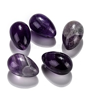 Natural Amethyst Pendants, Easter Egg Stone, 31x20x20mm, Hole: 2mm(G-P438-D-10)
