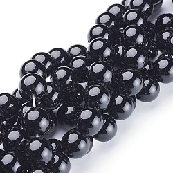 Natural Black Onyx Round Beads Strands, Grade A, Dyed, 12mm, Hole: 1.2mm, about 33pcs/strand, 15.5 inch(X-GSR12mmC097)
