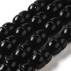 Natural Obsidian Beads Strands, Drum, 17.5~18.5x13mm, Hole: 1.5mm, about 21pcs/strand, 15.16''(38.5cm)(G-P521-B01-01)