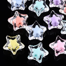 Transparent Acrylic Beads, Bead in Bead, Star, Mixed Color, 15x15.5x8.5mm, Hole: 1.8mm, about 485pcs/500g(TACR-N011-001B-01)