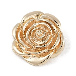 Brass Pendants, Rose, Charms, Real 18K Gold Plated, 15.5x16x3mm, Hole: 2.4mm(KK-Z075-17G)