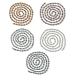 Handmade Electroplate Glass Faceted Rondelle Beads Chains for Necklaces Bracelets Making, with Antique Bronze Plated Brass Eye Pin, Unwelded, Mixed Color, 39.4 inch, about 92pcs/strand(AJEW-JB00147)