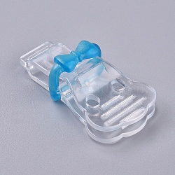 Eco-Friendly Plastic Baby Pacifier Holder Clip, Clear, 61.5x32.5x20mm, Hole: 1.8x11.5mm and 5mm(KY-L077-01)