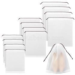 12Pcs 3 Styles Rectangle EVA Waterproof Drawstring Bags, Frosted Gift Storage Pouches with Polyester Cord, WhiteSmoke, 39.5~45x30~55x0.01~0.02cm, 4pcs/style(FIND-OC0002-86)