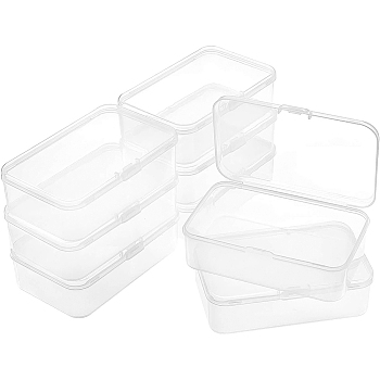 Plastic Bead Containers, Rectangle, Clear, 11.8x7.2x3.5cm, 8pcs/set
