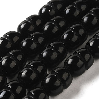 Natural Obsidian Beads Strands, Drum, 17.5~18.5x13mm, Hole: 1.5mm, about 21pcs/strand, 15.16''(38.5cm)