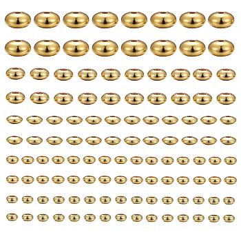 75Pcs 5 Size Brass Spacer Beads Set, Long-Lasting Plated, Disc, Golden, 15pcs/Size