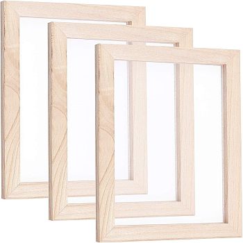 Wooden Paper Making, Papermaking Mould Frame, Screen Tools, for DIY Paper Craft, Rectangle, BurlyWood, 24.9x19x1.2cm