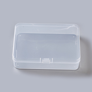 Plastic Bead Containers, Rectangle, Clear, 7.5x5.2x2cm
