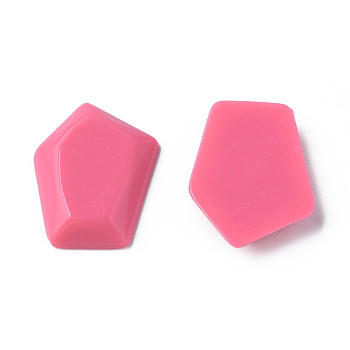 Opaque Acrylic Cabochons, Pentagon, Deep Pink, 23.5x18x4mm, about 450pcs/500g