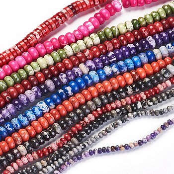 Natural Magnesite Beads Strands, Dyed, Mixed Shapes, Mixed Color, 4.5~10.5x3~6mm, Hole: 0.8mm, about 67~121pcs/strand, 15.15 inch~15.74 inch(38.5~40cm)
