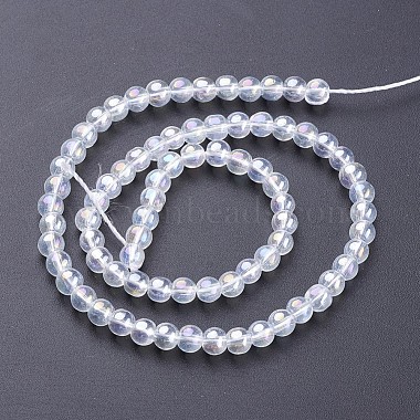 Glass Beads Strands(GR4mm01Y-AB)-3