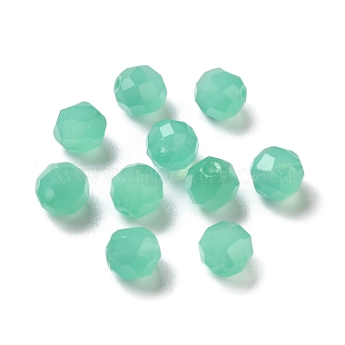 Medium Aquamarine Round K9 Glass Beads
