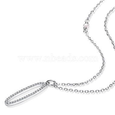 TINYSAND  inchesO inches Shaped 925 Sterling Silver Cubic Zirconia Pendant Necklaces(TS-N317-S)-3