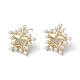 Long-Lasting Plated Brass Stud Earrings with Plastic Pearl for Women(X-EJEW-A088-09G)-1