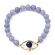 Natural Quartz(Dyed) & Lapis Lazuli(Dyed) Stretch Beaded Bracelets(BJEW-JB05426-03)-1