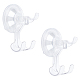 прозрачные пластиковые вешалки с крючками на присоске(AJEW-WH0312-92)-1