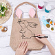 Easter Theme Jute & Cloth Rabbit Ear Gift Bags(ABAG-WH0025-07A)-3