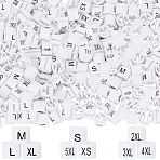 234Pcs 9 Style XS~5XL Plastic Clothing Trouser Size Markers, Clothes Hanger Clip, Column, White, 12x10mm, Slot: 1.5mm, 26pcs/style(KY-CP0001-10)