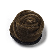 Velvet Cloth Fabric Cabochons, Rose Flower, Camel, 23~24x16mm(FIND-K014-01B)