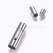 304 Stainless Steel Bayonet Clasps, Stainless Steel Color, 25x10mm, Hole: 8mm(X-STAS-A035G-8P)