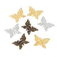 Iron Pendants, Etched Metal Embellishments, Butterfly, Mixed Color, 26x39x1mm, Hole: 1mm(IFIN-T002-02-M)