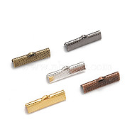 Mixed Iron Ribbon Crimp Ends, Mixed Color, 8x25mm, Hole: 1mm, about 230pcs/200g(E182Y-M)