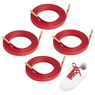 Imitation Leather Shoe Laces, Flat Shoelace, Red, 1408x7x1mm(FIND-WH0110-387D)