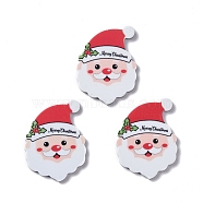 Christmas Style Printed Acrylic Cabochons, Santa Claus, 36x27x2mm(MACR-O045-01A)