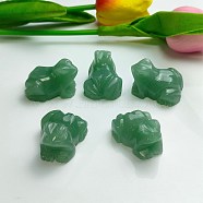 Natural Green Aventurine Carved Healing Frog Figurines, Reiki Energy Stone Display Decorations, 38mm(WG73191-01)