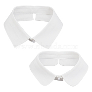 2Pcs 2 Style Polyester Bib, Stand Collar, Detachable Blouse Collar Choker, White, 430~435x51~55x1~1.5mm, 1pc/style(AJEW-CA0003-13)
