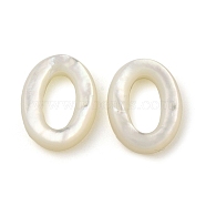 Natural White Shell Linking Ring, Oval, WhiteSmoke, 20x15.5x4mm, Inner Diameter: 12x6.5mm(SSHEL-M022-12)