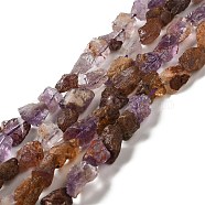 Raw Rough Natural Purple Lodolite Quartz/Purple Phantom Quartz Beads Strands, Nuggets, 5.5~14x6.5~10x4.5~8mm, Hole: 1mm, about 44~46pcs/strand, 14.96''~16.14''(38~41cm)(G-I283-G06-01)