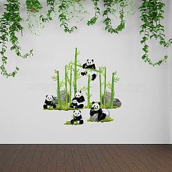 PVC Wall Stickers, Wall Decoration, Panda, 880x390mm, 2 sheets/set(DIY-WH0228-938)