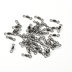 Brass Fishing Rolling Bearing Connector, Rolling Barrel Fishing, Fishing Swivels Tackle Accessories, Gunmetal, 8mm, 100pcs/bag(FIND-WH0048-25A-B)