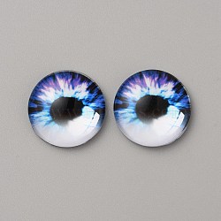 Glass Cabochons, Half Round/Dome with Eye Pattern, Mauve, 20x5.5mm(GLAA-WH0033-75F-02)