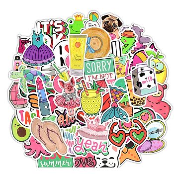 50Pcs PVC Self-Adhesive Cartoon Stickers, Waterproof Decals for Party Decorative Presents, Kid's Art Craft, Clothes, 50~100mm