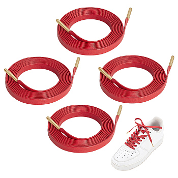 Imitation Leather Shoe Laces, Flat Shoelace, Red, 1408x7x1mm