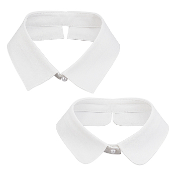 2Pcs 2 Style Polyester Bib, Stand Collar, Detachable Blouse Collar Choker, White, 430~435x51~55x1~1.5mm, 1pc/style