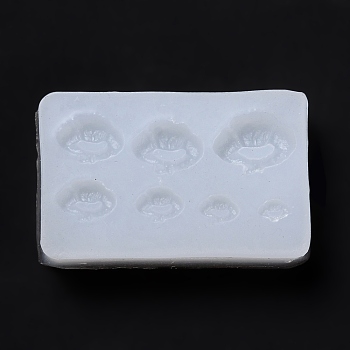 DIY Pendants Silicone Molds, Resin Casting Pendant Molds, For UV Resin, Epoxy Resin Jewelry Making, Food, White, 46x28x10mm, Inner Diameter: 4~11x5.5~14mm