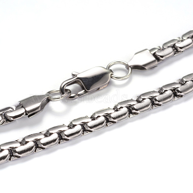 304 en acier inoxydable boîte colliers et des bracelets de la chaîne des ensembles de bijoux(SJEW-K029-P)-3