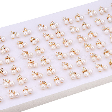 Natural Pearl Stud Earrings with Cubic Zirconia(PEAR-N020-05G)-5