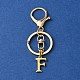 304 Stainless Steel Initial Letter Charm Keychains(KEYC-YW00005-06)-1