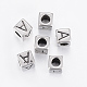 304 Stainless Steel Large Hole Letter European Beads(STAS-H428-01AS-A)-1