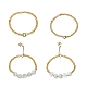 Brass Charm Bracelets & Curb Chain Bracelets Sets(BJEW-SZ0001-005G)-1