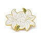 Greenish Lily Flower Enamel Pin(JEWB-C008-14G)-1