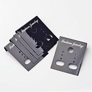 Plastic Earring Display card, Black, about 38mm long, 30mm wide(X-JPC172Y)